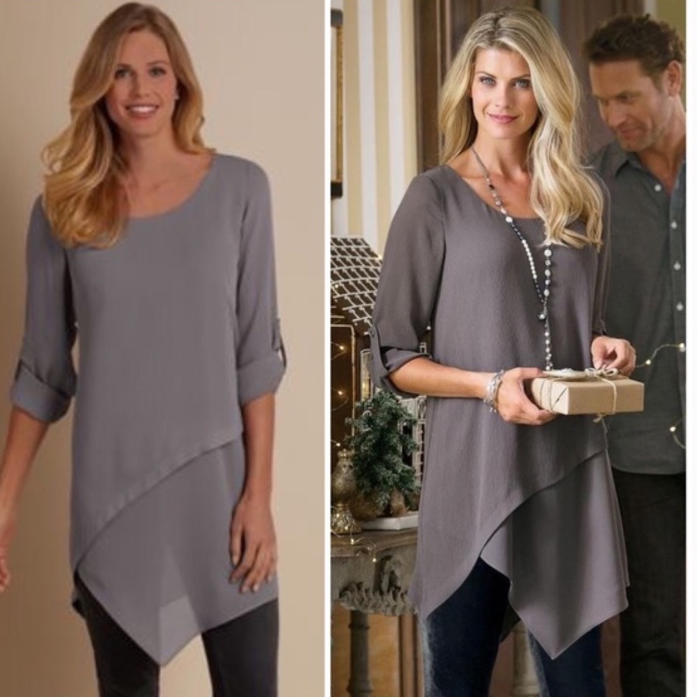 Soft Surroundings Mayfair Chiffon Tunic Blouse